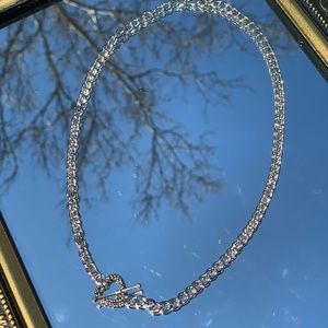 handmade chain necklace with heart clasp